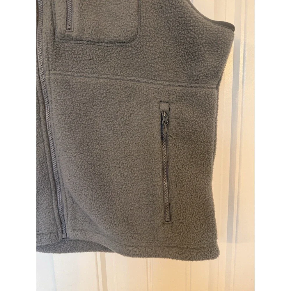 The North Face Men's Polyester, Large, Fleece, Zip Up Vest, Gray